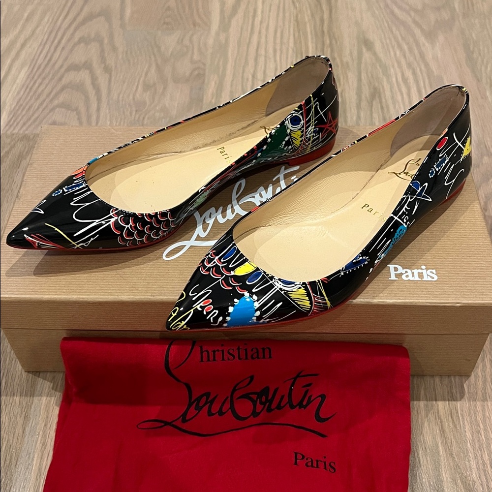 Christian Louboutin Ballalla Loubitag Flats - Size 37.5